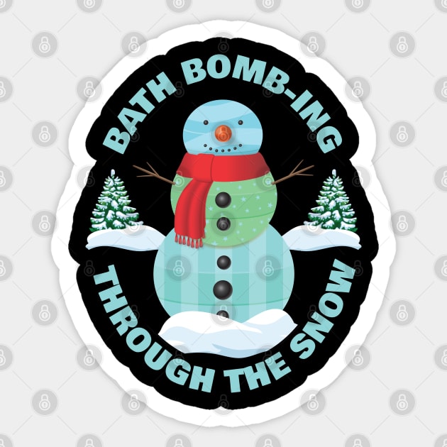 Bath bomb-ing Through The Snow Rustic Winter Sticker by creative